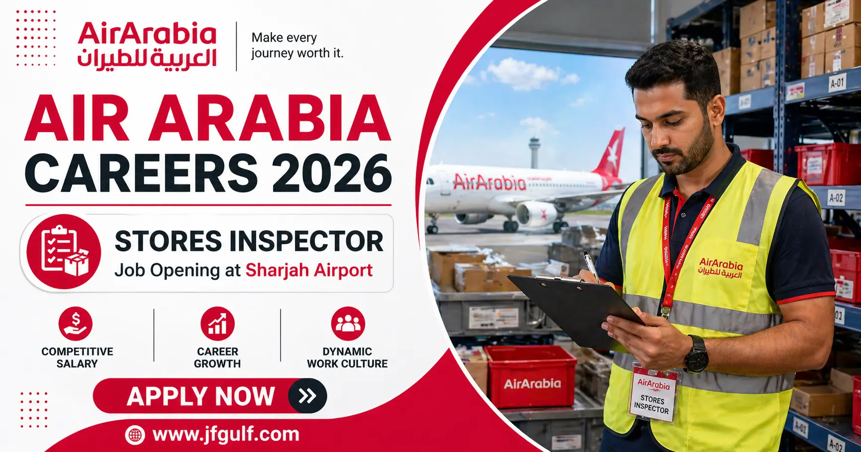 Air Arabia stores inspector job Sharjah Airport UAE 2026