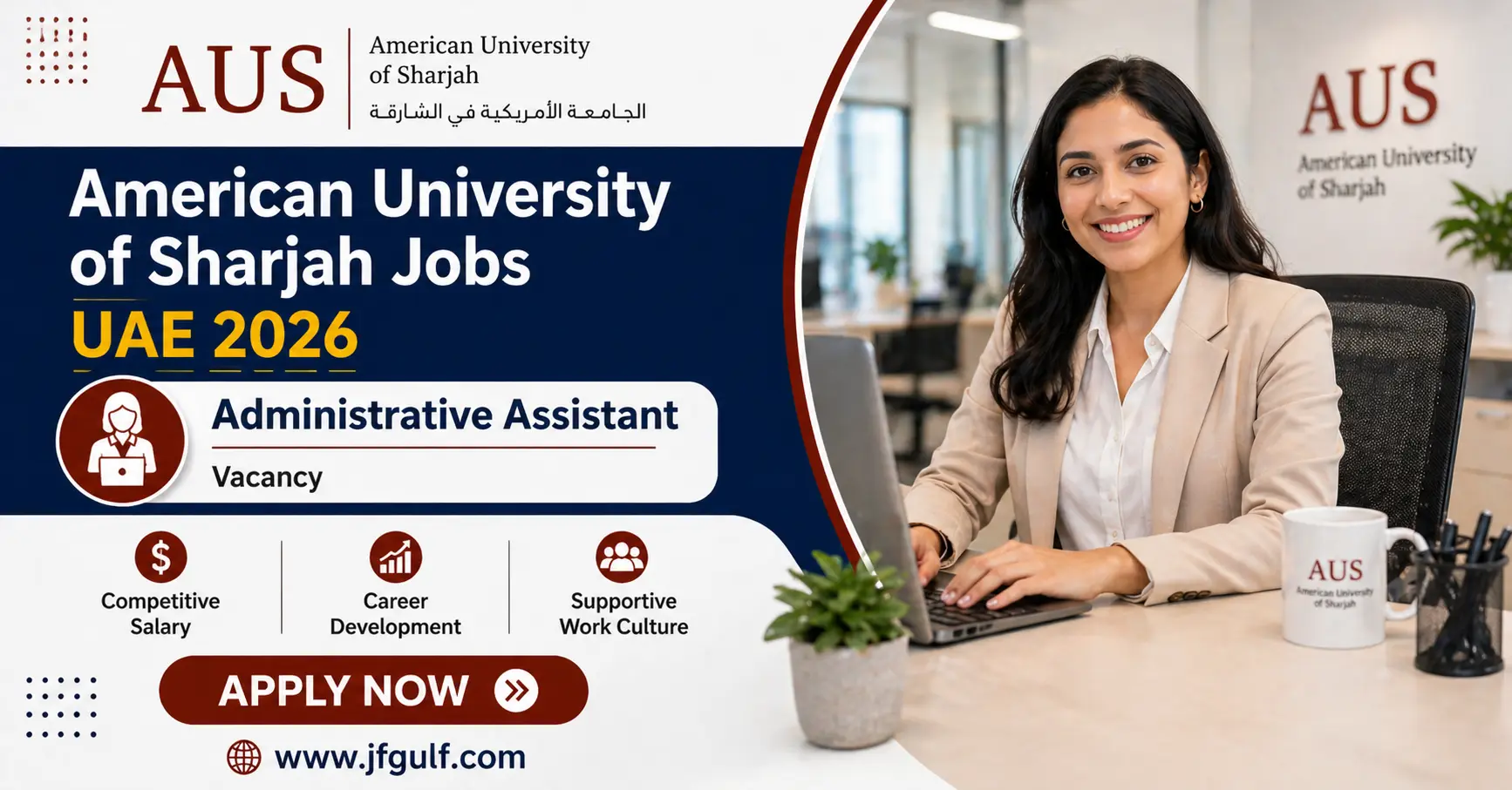 Administrative Assistant job at American University of Sharjah UAE