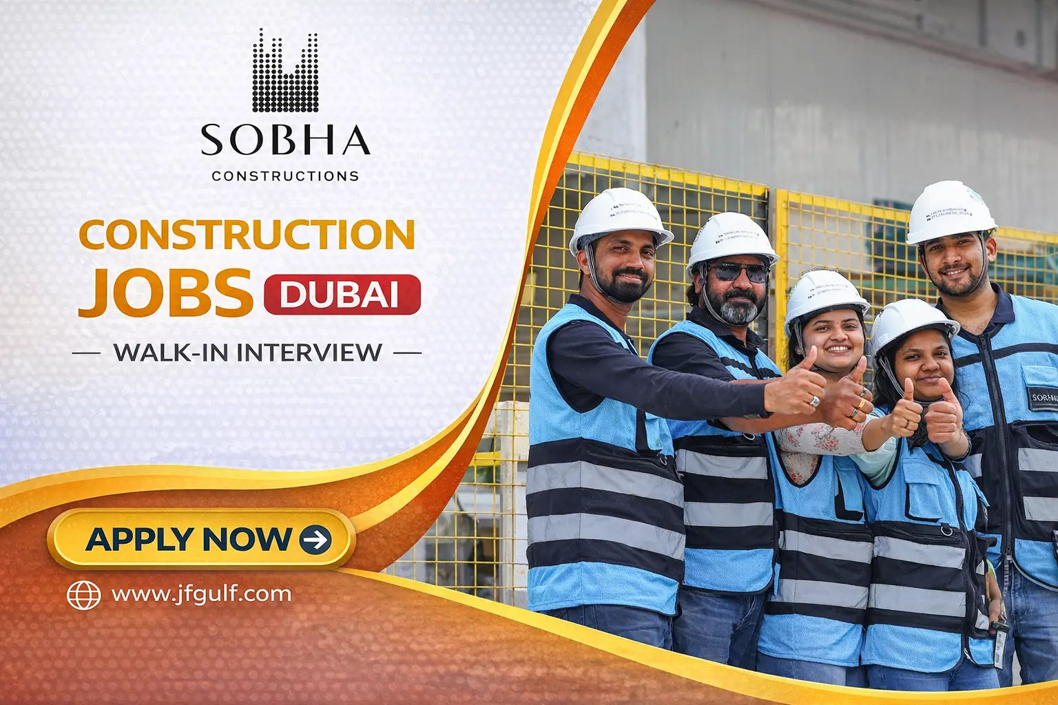 Construction jobs Dubai 2026 SOBHA walk in interview UAE