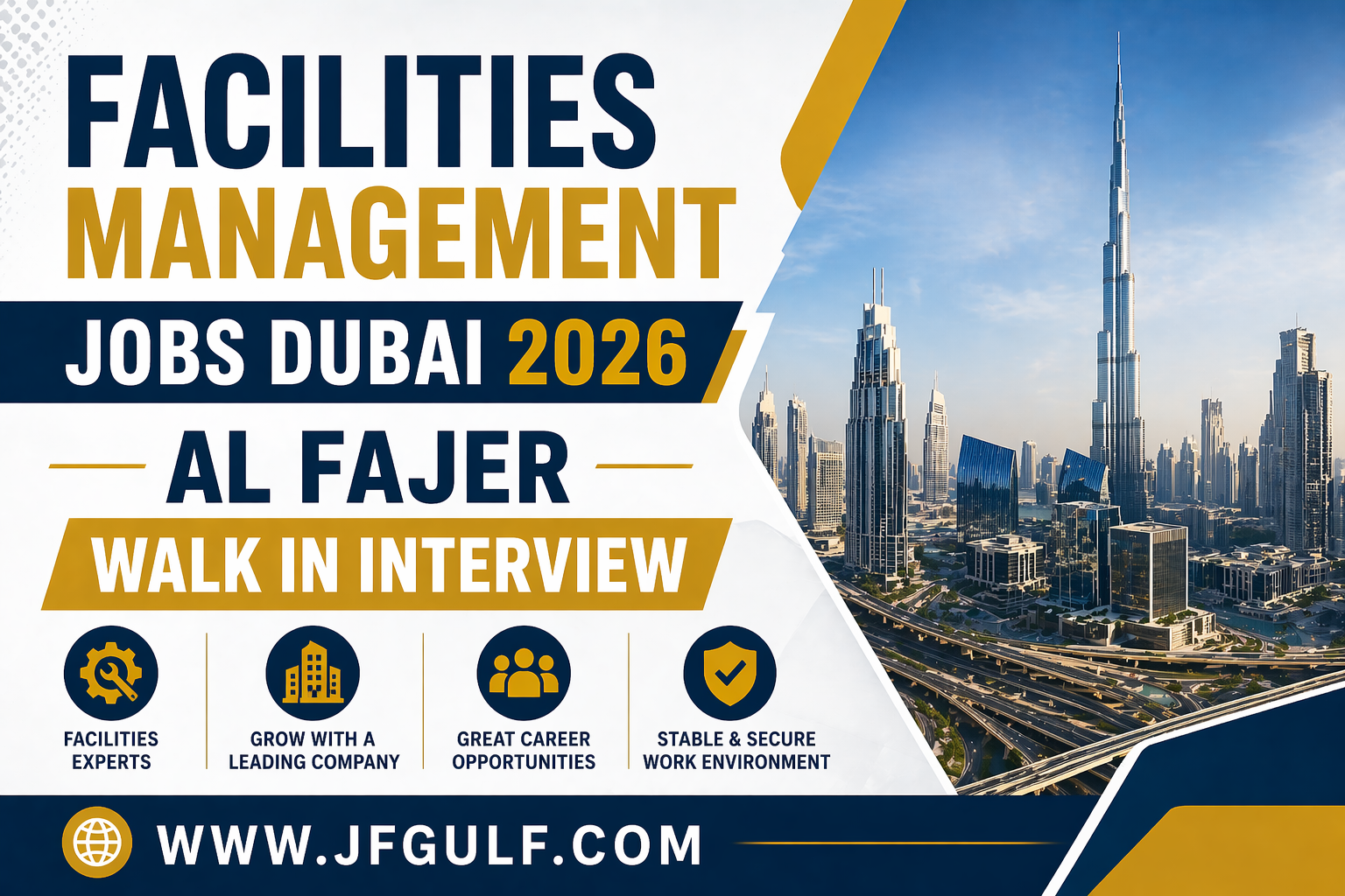 Facilities management jobs Dubai 2026 Al Fajer walk in interview