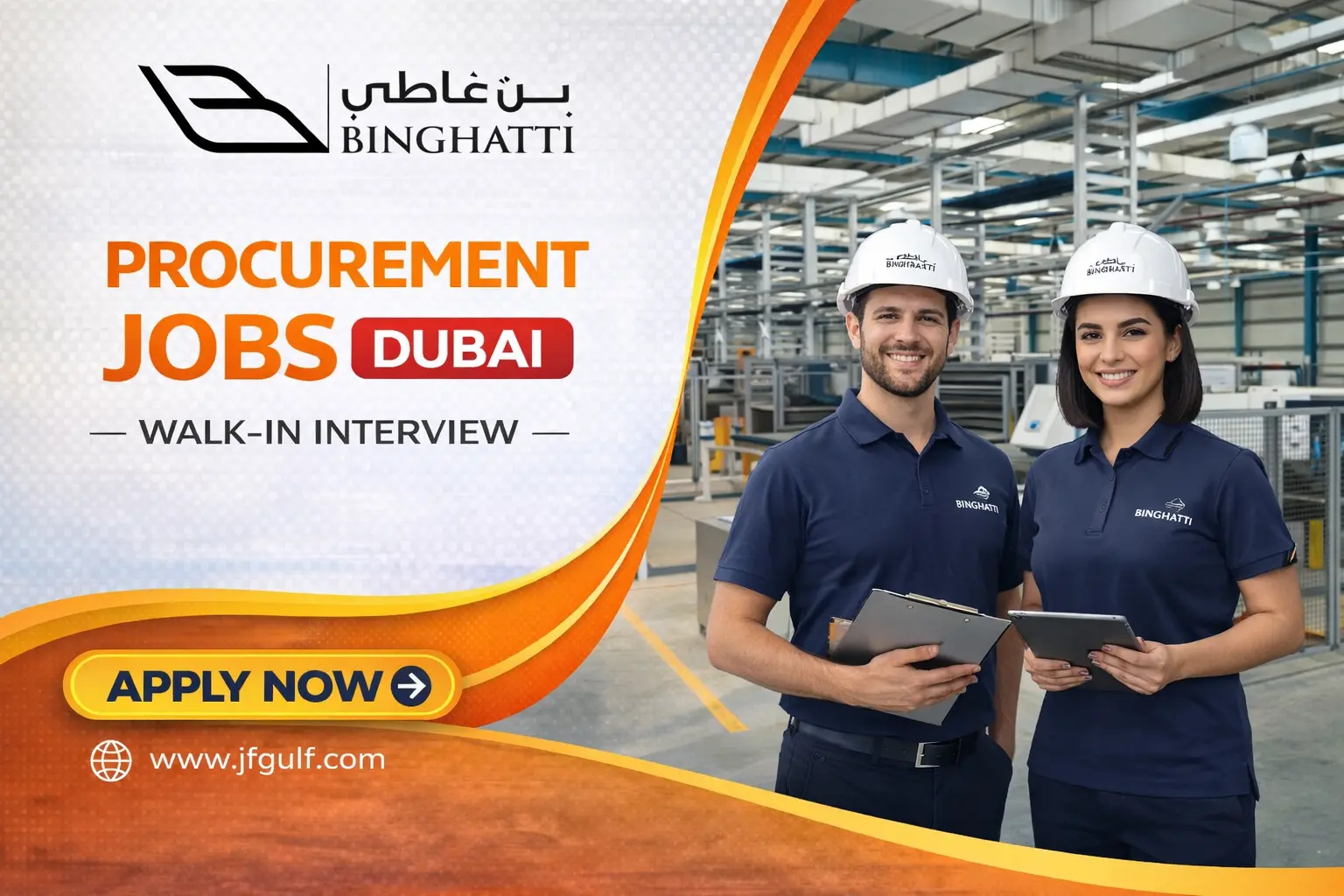 Procurement jobs Dubai 2026 Binghatti walk in interview UAE