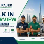 Al Fajer Facilities Management walk in interview Dubai 2026 for AC Technician Plumber Electrician and Multi Technician roles in Al Quoz