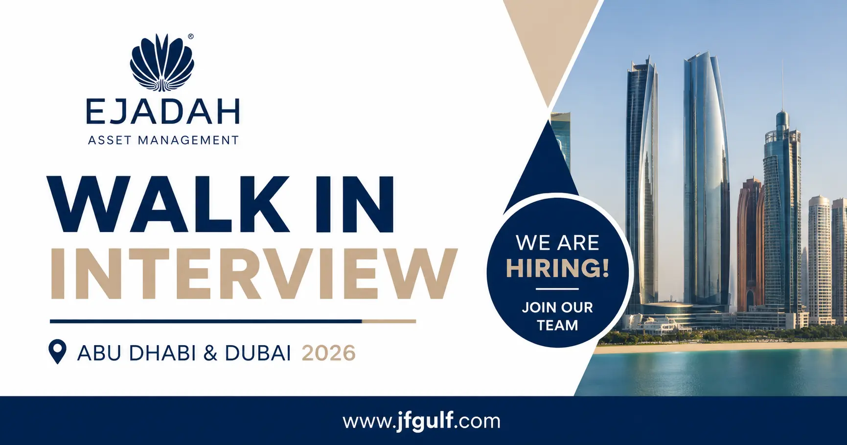 EJADAH Asset Management walk in interview 2026 Abu Dhabi and Dubai for MEP and soft services roles