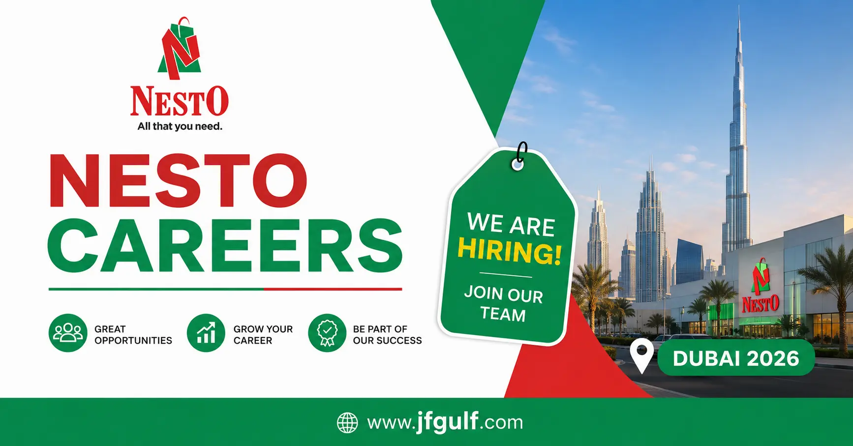 NESTO Careers Dubai 2026 Supermarket Manager and Department Manager job vacancies UAE