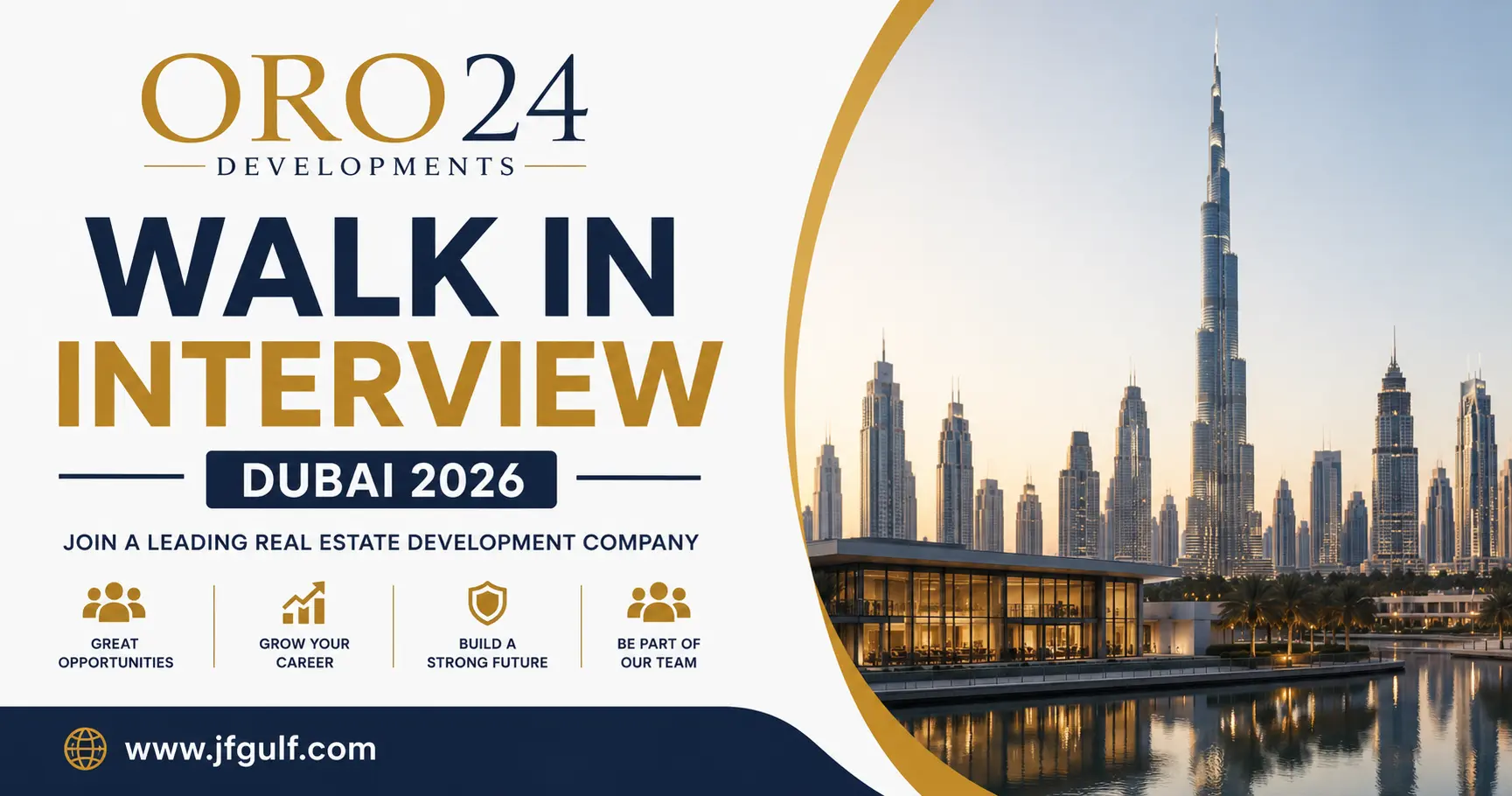 ORO24 Developments walk in interview Dubai 2026 for Electrician and Masjid Caretaker jobs on Sheikh Zayed Road