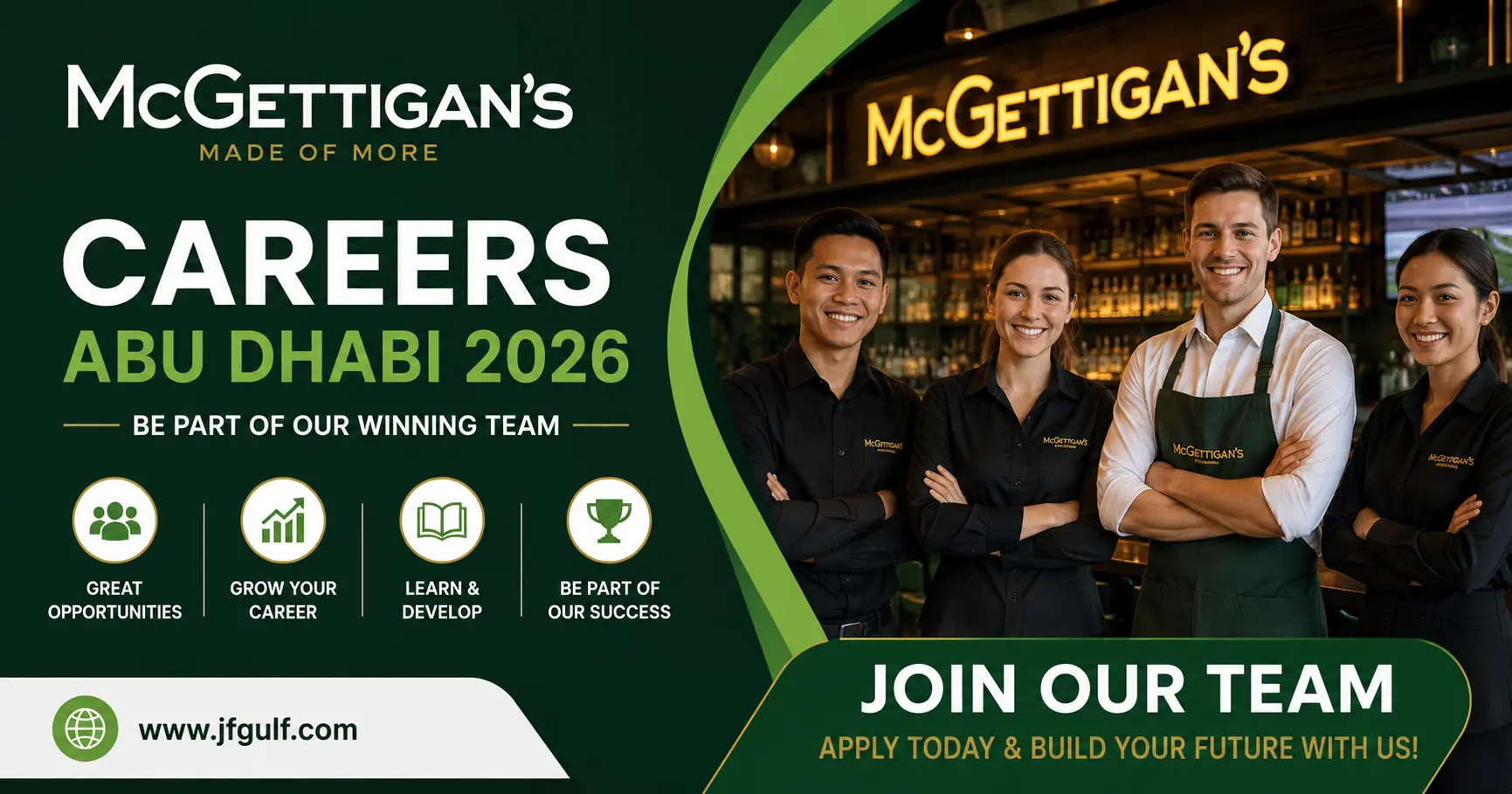 McGettigan's Careers Abu Dhabi 2026 F&B and Hospitality Jobs UAE